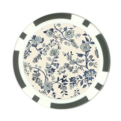 Blue Vintage Background, Blue Roses Patterns Poker Chip Card Guard by nateshop