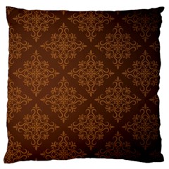 Brown Floral Pattern Floral Vintage Pattern, Brown Vintage Standard Premium Plush Fleece Cushion Case (two Sides) by nateshop