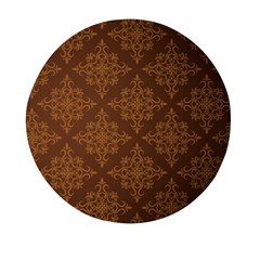 Brown Floral Pattern Floral Vintage Pattern, Brown Vintage Mini Round Pill Box (pack Of 5) by nateshop