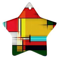 Multicolored Retro Abstraction%2 Star Ornament (two Sides) by nateshop