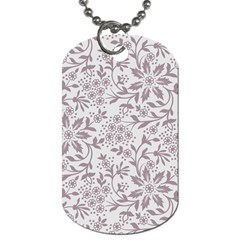 Retro Floral Texture, Beige Floral Retro Background, Vintage Texture Dog Tag (two Sides) by nateshop