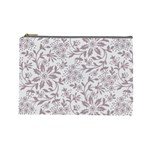 Retro Floral Texture, Beige Floral Retro Background, Vintage Texture Cosmetic Bag (Large)