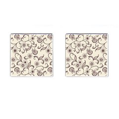 Retro Floral Texture, Light Brown Retro Background Cufflinks (square) by nateshop