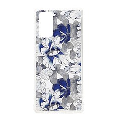 Retro Texture With Blue Flowers, Floral Retro Background, Floral Vintage Texture, White Background W Samsung Galaxy Note 20 Tpu Uv Case by nateshop