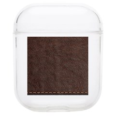 Black Leather Texture Leather Textures, Brown Leather Line Soft Tpu Airpods 1/2 Case by nateshop