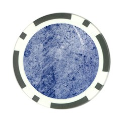 Blue Grunge Texture, Wall Texture, Blue Retro Background Poker Chip Card Guard by nateshop