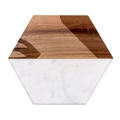 Retro Colored Abstraction Background, Creative Retro Marble Wood Coaster (hexagon)  by nateshop