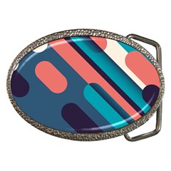 Blue Geometric Background, Abstract Lines Background Belt Buckles by nateshop