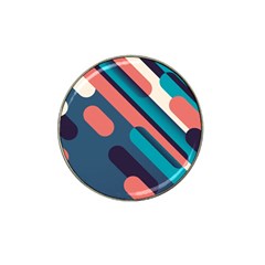 Blue Geometric Background, Abstract Lines Background Hat Clip Ball Marker (4 Pack) by nateshop