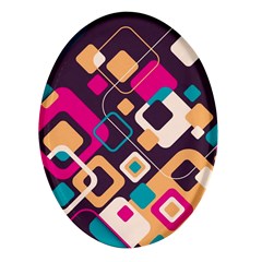 Colorful Abstract Background, Geometric Background Oval Glass Fridge Magnet (4 Pack) by nateshop