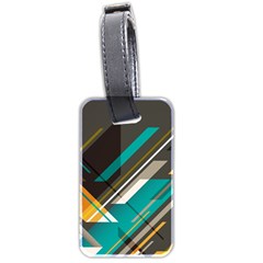 Material Design, Lines, Retro Abstract Art, Geometry Luggage Tag (two Sides) by nateshop