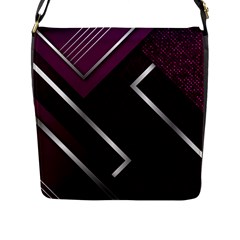Purple Abstract Background, Luxury Purple Background Flap Closure Messenger Bag (l) by nateshop