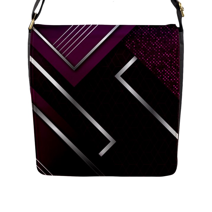 Purple Abstract Background, Luxury Purple Background Flap Closure Messenger Bag (L)