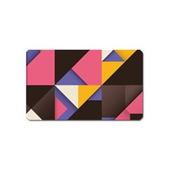 Retro Colorful Background, Geometric Abstraction Magnet (name Card) by nateshop