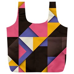 Retro Colorful Background, Geometric Abstraction Full Print Recycle Bag (xl) by nateshop