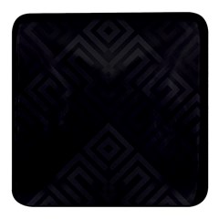 Black Pattern, Black, Pattern Square Glass Fridge Magnet (4 Pack) by nateshop