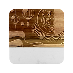 Holiday, Chinese New Year, Marble Wood Coaster (square) by nateshop