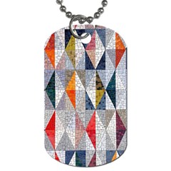 Mosaic, Colorful, Rhombuses, Pattern, Geometry Dog Tag (two Sides) by nateshop