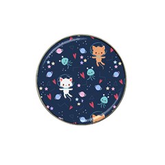 Cute Astronaut Cat With Star Galaxy Elements Seamless Pattern Hat Clip Ball Marker by Grandong
