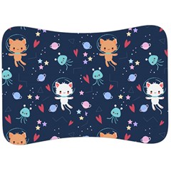 Cute Astronaut Cat With Star Galaxy Elements Seamless Pattern Velour Seat Head Rest Cushion by Grandong