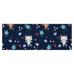 Cute Astronaut Cat With Star Galaxy Elements Seamless Pattern Banner And Sign 8  X 3  by Grandong