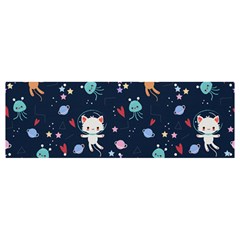 Cute Astronaut Cat With Star Galaxy Elements Seamless Pattern Banner And Sign 12  X 4  by Grandong