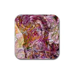 Abstract Pink Blend Rubber Coaster (square) by kaleidomarblingart