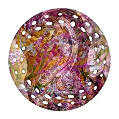 Abstract Pink Blend Round Filigree Ornament (two Sides) by kaleidomarblingart