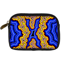 Authentic Aboriginal Art - Emu Dreaming Digital Camera Leather Case by hogartharts