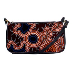 Authentic Aboriginal Art - Pathways Shoulder Clutch Bag by hogartharts