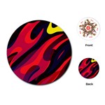 Abstract Fire Flames Grunge Art, Creative Playing Cards Single Design (Round) Front