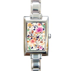 Abstract Floral Background Rectangle Italian Charm Watch by nateshop