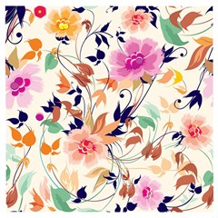 Abstract Floral Background Wooden Puzzle Square by nateshop