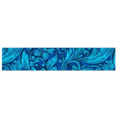 Blue Floral Pattern Texture, Floral Ornaments Texture Small Premium Plush Fleece Scarf by nateshop