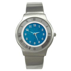 Blue Stone Texture Grunge, Stone Backgrounds Stainless Steel Watch by nateshop