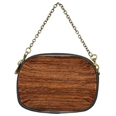Brown Wooden Texture Chain Purse (one Side) by nateshop