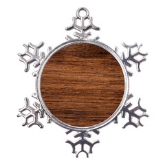 Brown Wooden Texture Metal Large Snowflake Ornament by nateshop