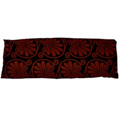 Brown Floral Pattern Floral Greek Ornaments Body Pillow Case (dakimakura) by nateshop