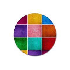 Colorful Squares, Abstract, Art, Background Magnet 3  (round) by nateshop