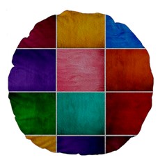 Colorful Squares, Abstract, Art, Background Large 18  Premium Flano Round Cushions by nateshop