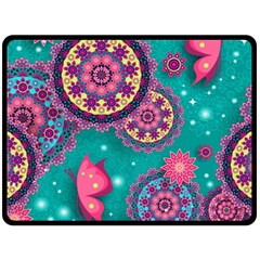 Floral Pattern, Abstract, Colorful, Flow Fleece Blanket (large) by nateshop