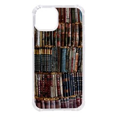 Assorted Title Of Books Piled In The Shelves Assorted Book Lot Inside The Wooden Shelf Iphone 14 Tpu Uv Print Case by Bedest