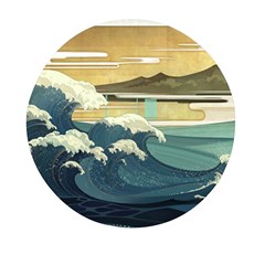 Sea Asia Waves Japanese Art The Great Wave Off Kanagawa Mini Round Pill Box by Cemarart