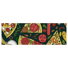 Seamless Pizza Slice Pattern Illustration Great Pizzeria Background Banner And Sign 12  X 4  by Cemarart