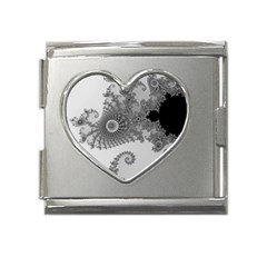 Males Mandelbrot Abstract Almond Bread Mega Link Heart Italian Charm (18mm) by Cemarart