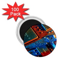 Gray Circuit Board Electronics Electronic Components Microprocessor 1 75  Magnets (100 Pack) 