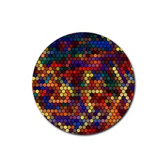 Hexagon Honeycomb Pattern Design Rubber Coaster (round)