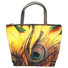 Peacock Feather Native Bucket Bag by Cemarart