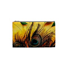 Peacock Feather Native Cosmetic Bag (small) by Cemarart