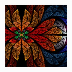 Fractals, Floral Ornaments, Rings Medium Glasses Cloth (2 Sides) by nateshop